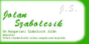 jolan szabolcsik business card